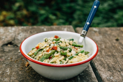 Cheesy Asparagus One Pot Orzo from Fresh off the Grid