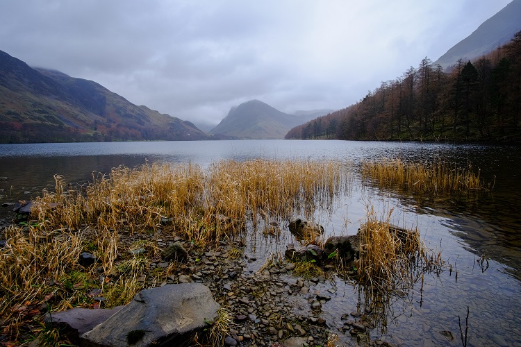 mountain view over a lake