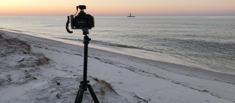 Image set on the tripod capturing the sunset