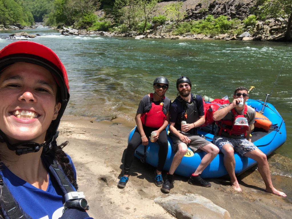 Getting ready to paddle